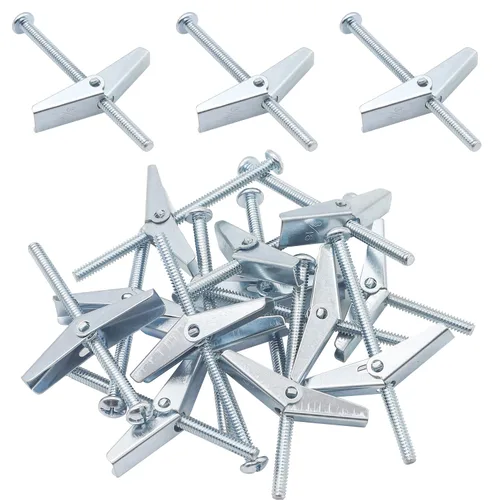 Miniatura 9 de HELIFOUNER 24 piezas de perno de palanca y tuerca de ala para colgar artículos pesados en paneles de yeso, 1/8 pulgadas, 3/16 pulgadas, 1/4 pulgadas