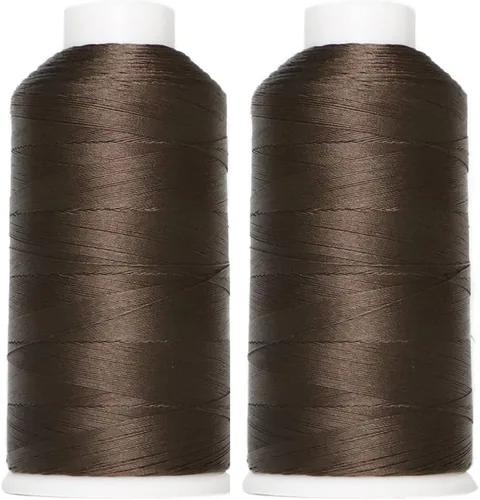 Miniatura 12 de Juego de 2 rollos/66 hilos de nailon unidos 210D/3 size69 para coser cuero, tapicería, lona, zapatos y tejido de cabello de 3000 yardas