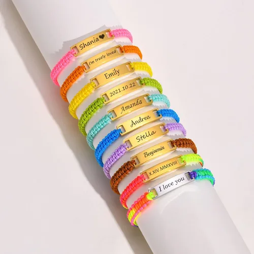 Miniatura 13 de Pulsera de barra para bebé: chapado en oro de 18 quilates, pulsera con placa de identificación personalizada para niños pequeños de mamá, nombre
