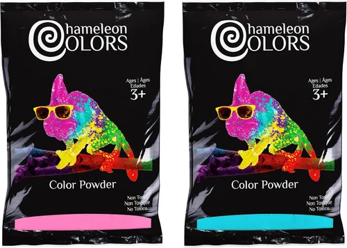 Miniatura 8 de Chameleon Colors Blue Gender Reveal Powder - Dos bolsas de 1 libra - Color azul vibrante - Polvo para revelación de género de bebé niño - Bolsas