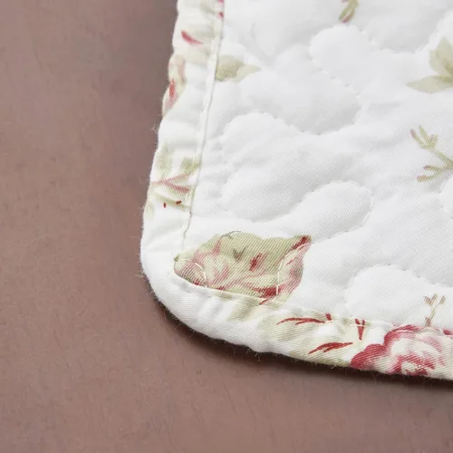 Miniatura 5 de DaDa Bedding - Juego de 4 manteles individuales para mesa de comedor, diseño de rosas de cabaña, acolchado, de algodón, delicadas, flores, jardín