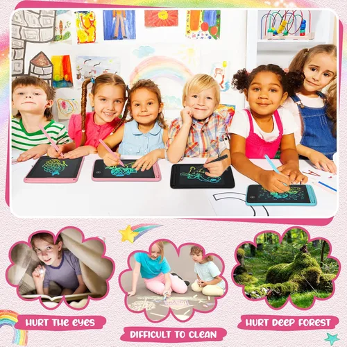 Miniatura 5 de Zhehao 8 tabletas de escritura LCD de 6.5 pulgadas, tablero de dibujo colorido educativo para niños de 3 a 6 años, regalos de oficina