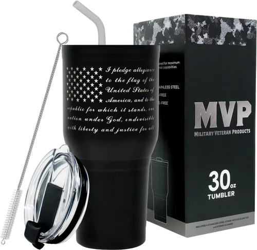 Miniatura 11 de Military Gift Shop Taza de Viaje de Acero Inoxidable con Aislamiento al Vacío de Doble Pared Negra del Ejército de EE.UU. de 30 oz - Regalos