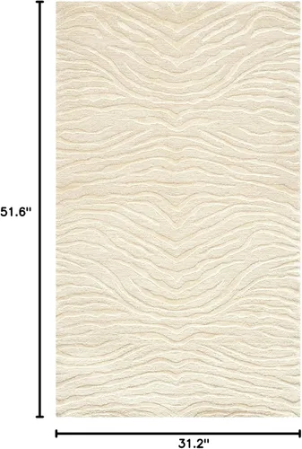 Miniatura 2 de Martha Stewart x SAFAVIEH - Colección de alfombras de área, 2 pies 6 pulgadas x 4 pies 3 pulgadas, nube, seda y lana hechas a mano, ideal para sala