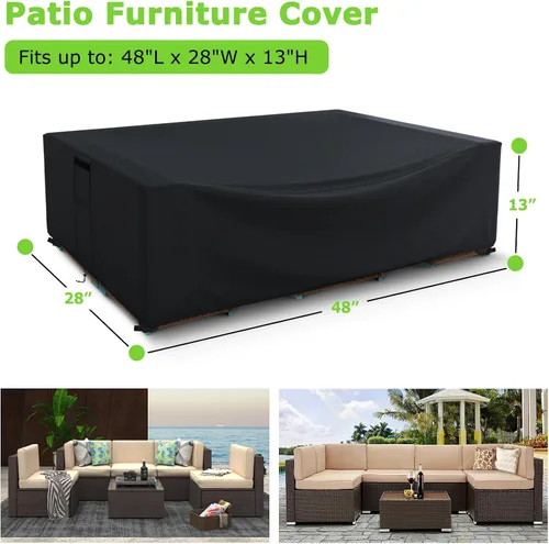 Fundas para muebles de patio impermeables, resistentes 600D, fundas para muebles de exterior para sofá seccional exterior, resistente al desgarro y