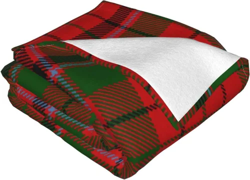Miniatura 3 de Manta de forro polar ultra suave con cuadrícula roja para sofá cama