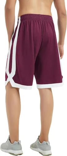 Miniatura 21 de TopTie Pantalones cortos de baloncesto de malla de 7 pulgadas con bolsillos para hombre, pantalones cortos deportivos activos de 2 tonos, pantalones