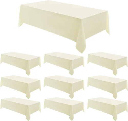 Miniatura 26 de Manteles rectangulares de 60 x 120 pulgadas, paquete de 2 manteles negros para 6 pies, lavables, decorativos, de lino y poliéster, para mesa