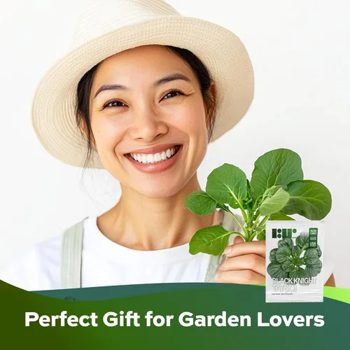 Miniatura 6 de 1000 semillas de mostaza tatsoi Black Knight para plantar – semillas autóctonas, sin OMG, verdes asiáticos cultivados en EE. UU. con empaque premium
