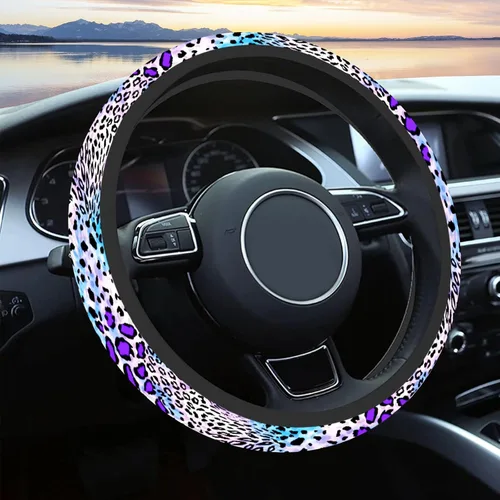 Miniatura 12 de Funda para volante de automóvil para mujeres y hombres, volante antideslizante y transpirable, protector de volante de flores silvestres, accesorios