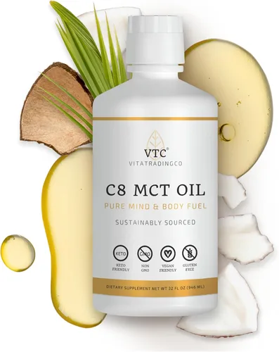 Miniatura 7 de VTC VitaTradingCo. Aceite C8 MCT 100% puro Ácido caprílico destilado 3X Grasa saludable para energía limpia De origen sostenible Sin OMG