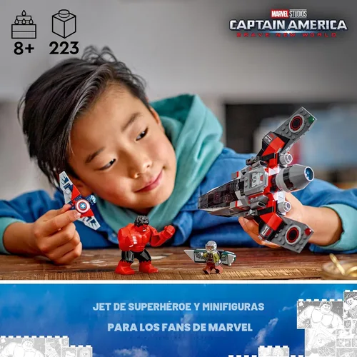 Miniatura 2 de LEGO Marvel - Juego de construcción de batalla de Capitán América contra Red Hulk, juguete de los Vengadores para niños, regalo de cumpleaños