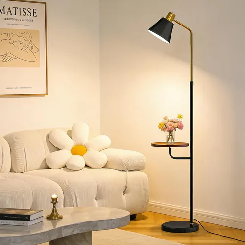 Miniatura 9 de Lámparas de pie vintage negras regulables para sala de estar, sofá, esquina, dormitorio, mesita de noche, oficina, luces de lectura altas ajustables