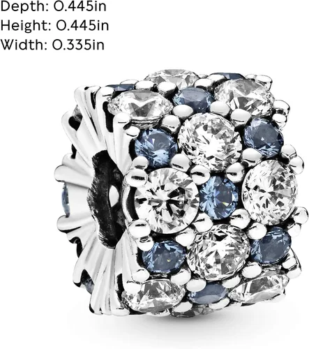 Miniatura 5 de PANDORA Jewelry Blue and Clear Sparkle Cubic Zirconia Charm in Sterling Silver