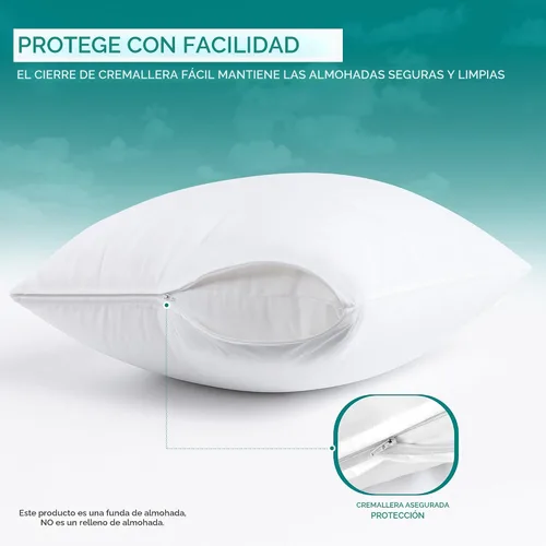Miniatura 4 de Utopia Bedding - Funda de almohada impermeable con cremallera, 20 x 26 pulgadas, 2 unidades, estándar, color blanco