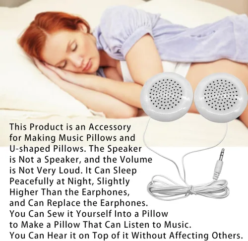 Miniatura 4 de Altavoz de almohada, 0.138 in, mini altavoz portátil estéreo con 2 altavoces estéreo de alta fidelidad para teléfono MP3, CD portátil
