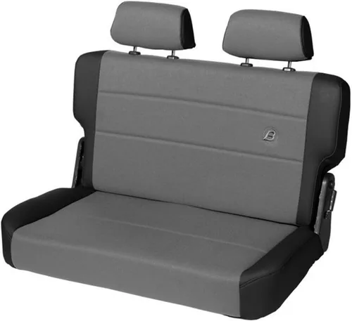 Bestop 3944115 Asiento trasero plegable y plegable Trailmax II de mezclilla negra - Jeep 1955-1995 CJ5, CJ7 y Wrangler