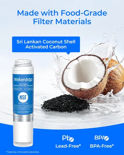 Miniatura 6 de Filtro de agua potable Waterdrop GSWF para refrigerador, reemplazo para GE® GSWF Smart Water 238C2334P001, Kenmore 46-9914, 469914, 9914, 3 filtros