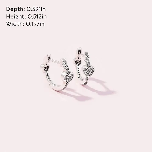 Miniatura 5 de Pandora Pendientes de aro con diseño de corazones