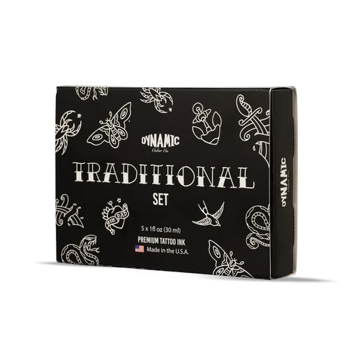 Miniatura 2 de Dynamic Color Co - Juego de colores tradicionales, incluye una botella de 1 oz de cada uno: negro, amarillo canario, azul, verde y rojo fuego