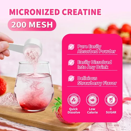 Miniatura 8 de LanranBee Creatina HMB para mujeres, 0.18 oz de creatina micronizada monohidrato en polvo con colágeno suplemento para el entrenamiento para apoyo