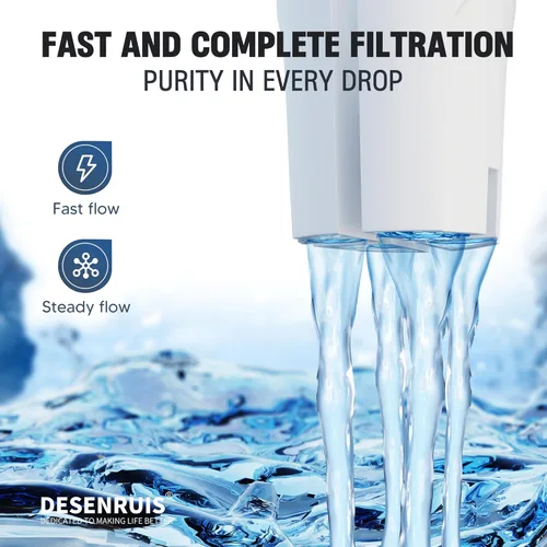 Miniatura 5 de Filtro de agua de repuesto compatible con jarras y dispensadores de agua Brita, de DESENRUIS para Classic 35557, OB03, Mavea 107007, reduce cloro