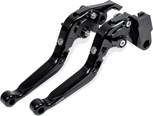 Palanca de freno plegable retráctil Palanca de embrague para Yamaha Fazer FZ-1 FZ-8 FZ-6 FZ-6R FZS600, aleación de aluminio CNC fabricada (negro)