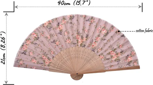 Miniatura 2 de Gasa transparente de los ventiladores de la mano del ventilador de la mano plegable con la tela hermosa para el regalo de la boda