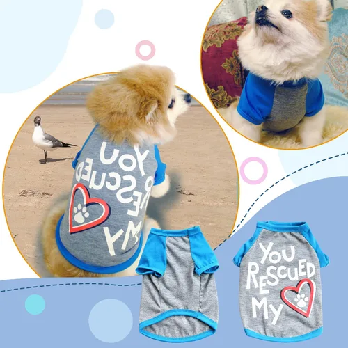 Miniatura 6 de PETCARE Paquete de 3 ropa para perros pequeños, Yorkie, Chihuahua, Shih Tzu, ropa linda para cachorros, camisas suaves y transpirables para perros