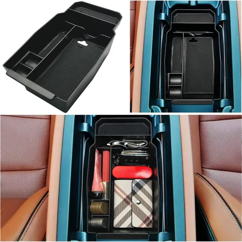 Miniatura 6 de Ruiya Organizador de consola central CX50 2023-2025 2026 para Mazda CX50 2026, accesorios de material ABS, apoyabrazos, bandeja de guantes