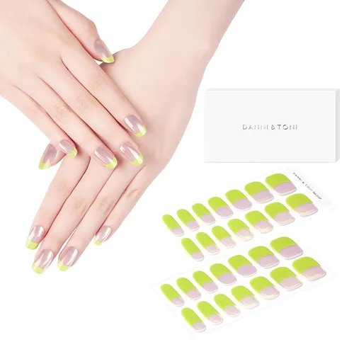 Miniatura 43 de DANNI & TONI Tiras de uñas de gel semicuradas, color rosa champán, ojos de gato, 28 calcomanías de regalo para mujer Aqua Ripple