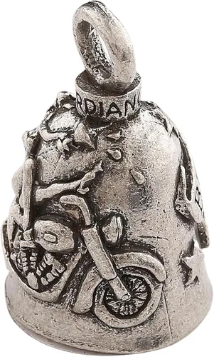 Miniatura 2 de Guardian Bell Campana de buena suerte con llavero y bolsa de regalo de terciopelo negro Campana de motocicleta Peltre sin plomo Hecho
