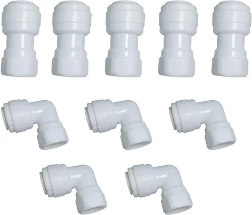 Miniatura 6 de MALIDA Adaptador de rosca hembra de conector rápido codo y combinación recta, rosca de 1/4 pulgadas x tubo de 1/4 de pulgada OD Push to Connect