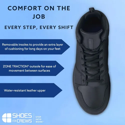 Miniatura 2 de Shoes For Crews Zapatillas de trabajo antideslizantes para hombre, cómodas, antideslizantes, para el servicio de alimentos, salud, venta al por