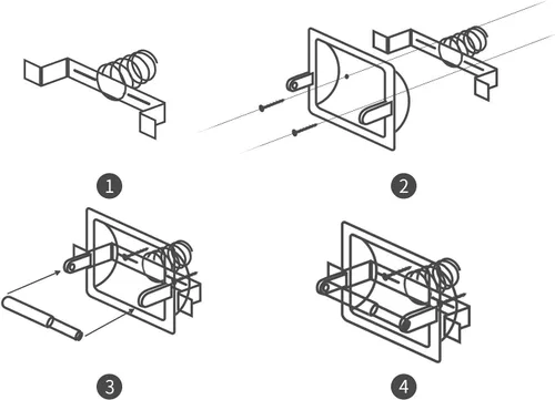 Miniatura 4 de Moderno juego de toalleros de papel higiénico empotrables de color negro mate, soporte de pared de metal duradero para ahorrar espacio, diseño