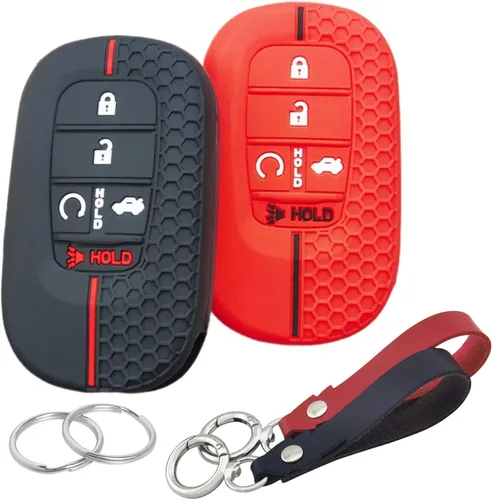Miniatura 12 de 2 fundas de silicona para llavero inteligente de 5 botones para Honda Accord Civic Pilot HR-V CR-V Sport SI EX EX-L Touring 2022 2023 2024 2025