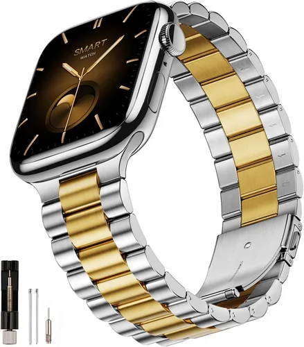 Miniatura 7 de SUNFWR Compatible con Apple Watch Band 40mm 41mm 38mm 42mm (Series 10 11) para Mujeres y Hombres, Correa de Acero Inoxidable para iWatch para Apple