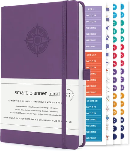Miniatura 18 de Smart Planner Pro - Planificador diario sin fecha - Agenda grande A4 - Logre objetivos y aumente la productividad con secciones semanales