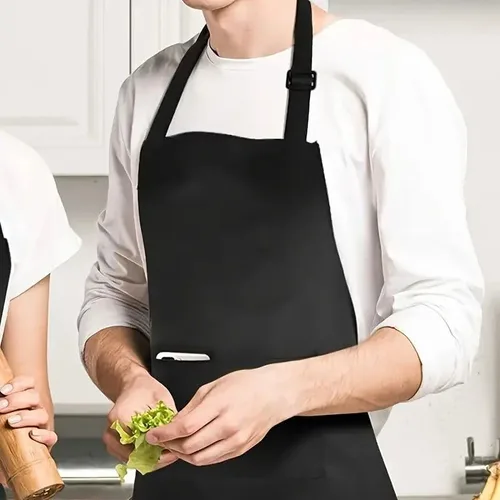 Miniatura 5 de 2 delantales de chef ajustables con 2 bolsillos, delantales de cocina para hornear, pintura para hombres y mujeres