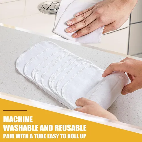 Miniatura 4 de FuWeave Paquete de 60 Toallas de Papel Higiénico Reutilizables Sin Desgarro Toallas de Bidé Lavables Papel Higiénico a Granel Rollos Sin Papel Paños