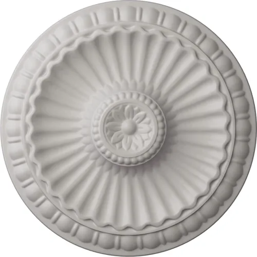 Miniatura 31 de Ekena Millwork CM11LI Medallón de techo Linus, 11 1/4"OD x 1 1/8"P 11 1/4", imprimado en fábrica Primed