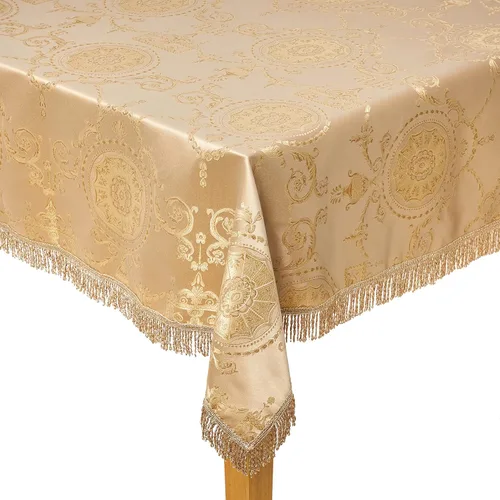 Miniatura 12 de Violet Linen Prestige - Mantel con diseño de damasco, 52 x 70 in, color burdeos. Borgoña