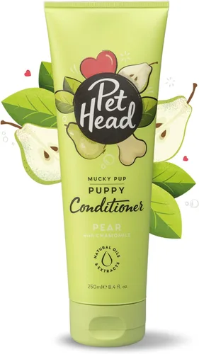 Pet Head Mucky Pup - Acondicionador para cachorros | Aroma de pera | Acondicionador para cachorros a partir de 8 semanas | Aseo profesional | Vegano