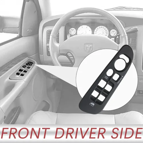 Miniatura 2 de Bisel del interruptor de ventana de puerta Gray Master Power del lado delantero del conductor para Dodge Ram 1500 2500 3500 Quad Cab 2002-2008
