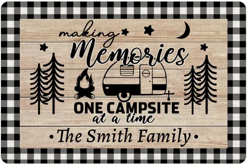 Miniatura 13 de Tapete personalizado para cámper de 30 x 18 pulgadas, tapete personalizado para puerta de campamento, caravana, apellido, para interiores y Madera