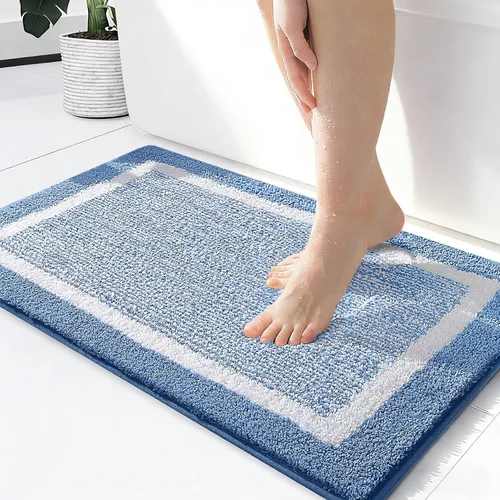 OLANLY Alfombras de baño 24x16, tapete de baño de microfibra extra suave y absorbente, antideslizante, lavable a máquina, alfombra de baño esponjosa