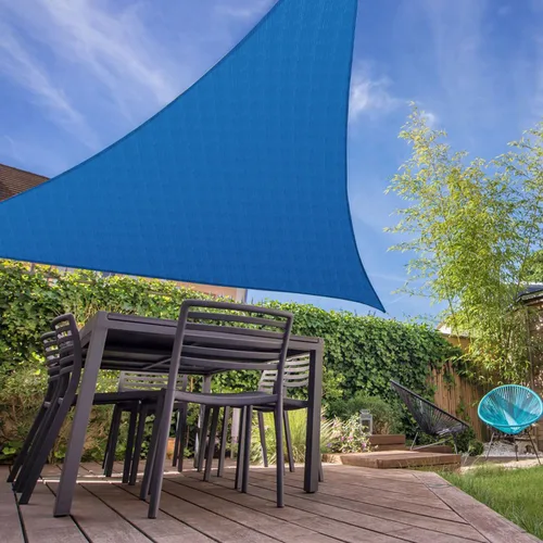 Miniatura 7 de E&K Sunrise - Toldo parasol triangular de 10 x 10 x 10 pies, bloquea los rayos UV, para patio, jardín, al aire libre (azul)