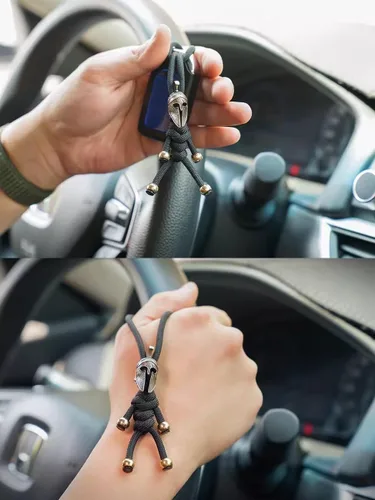 Miniatura 6 de Retro latón poderoso casco edc perlas llavero DIY accesorios cuentas de paracord
