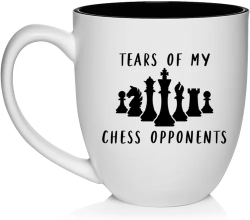 Miniatura 18 de Daylor Taza de café de cerámica con diseño de los oponentes de las lágrimas de mi ajedrez, regalo para ella, él, amigo, compañero de trabajo