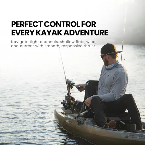 Miniatura 3 de Newport Kayak Series - Motor eléctrico de pesca de curricán de 36 libras de empuje montado en popa para agua salada con indicador de batería LED